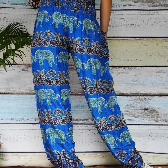Blue elephant harem pants - Picture 4 of 4